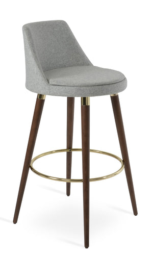 Soho Concept Martini Dr. Premium Wool Upholstered Barstools With Solid Wood Legs – 10-year Guarantee, Walnut Finish Walnut,Gold,Silver  Soho-concept-dining-chair-08942