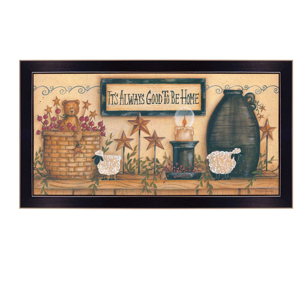 English Elm "it's Always Good to Be Home" Framed Typographic Print Ready to Hang Wall Art B06786301