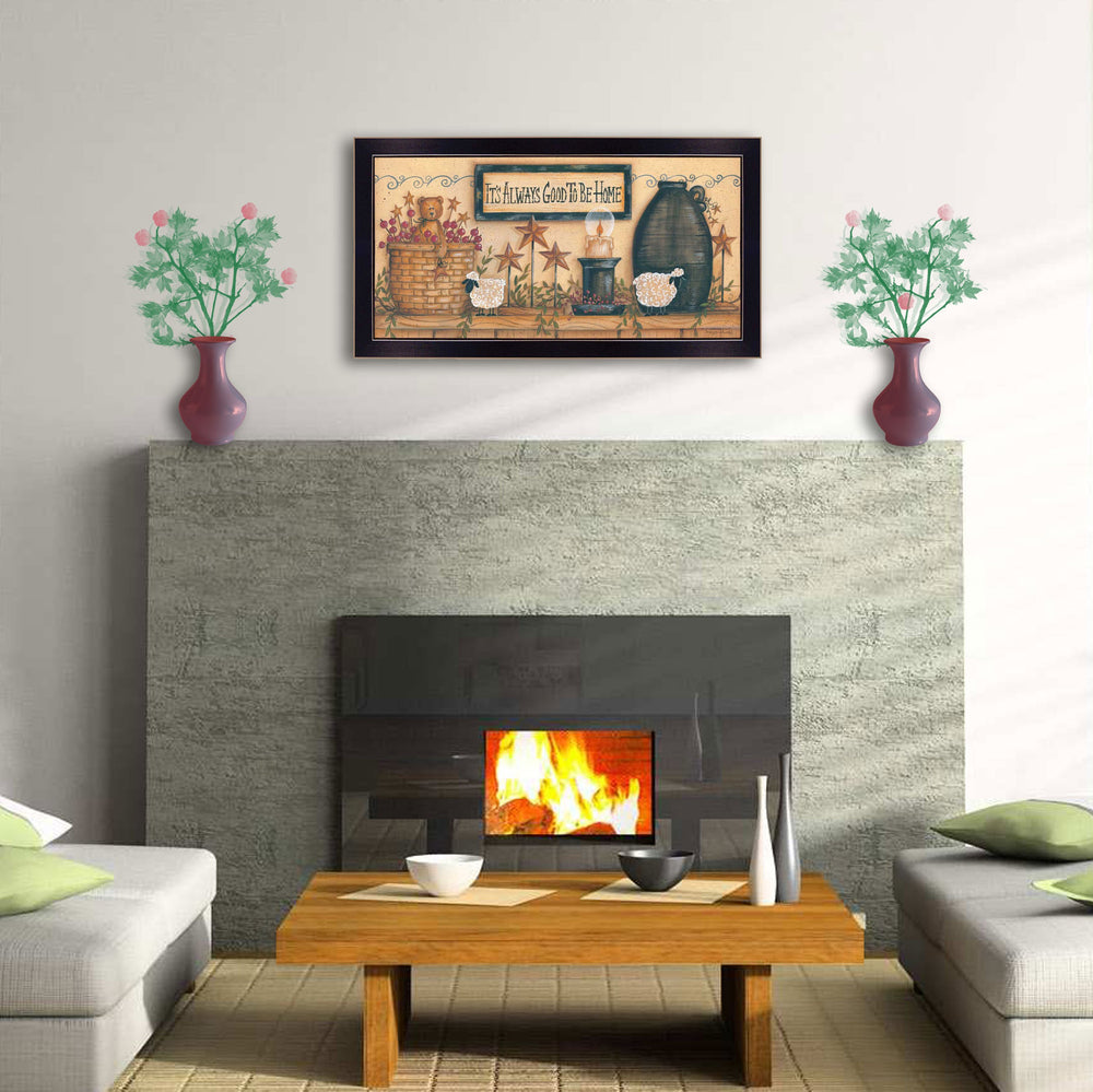English Elm "it's Always Good to Be Home" Framed Typographic Print Ready to Hang Wall Art B06786301