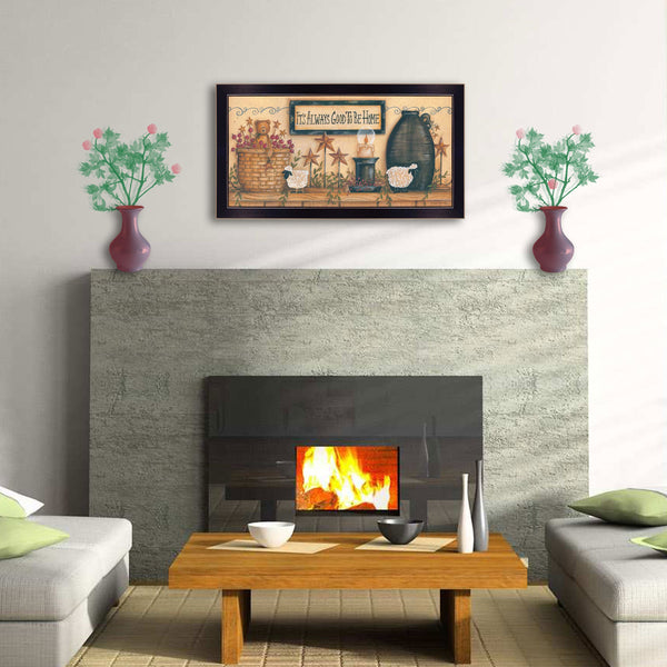 English Elm "it's Always Good to Be Home" Framed Typographic Print Ready to Hang Wall Art B06786301