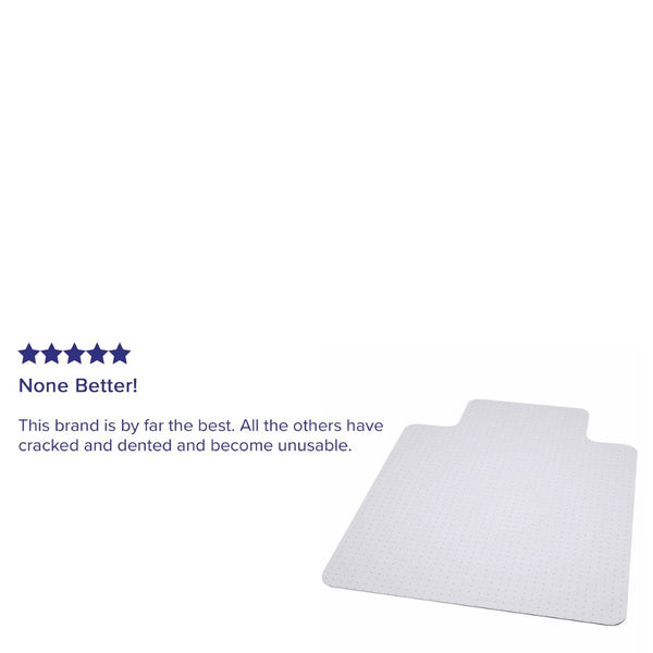 English Elm Jackson 36'' x 48'' Big & Tall Chair Mat - Heavy-Duty 400 lb Capacity, Slip-Resistant Vinyl Design MAT-124086-GG