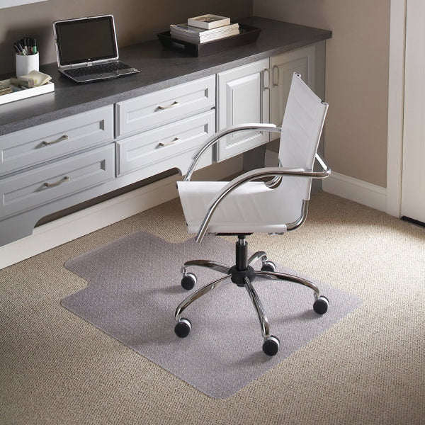 English Elm Jackson 45'' x 53'' Clear Vinyl Carpet Chair Mat with Lip – Durable, Slip-Resistant Floor Protection MAT-CM11233FD-GG