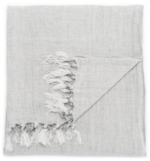 Jaipur Living Jaipur Living Lisabet Linen Throw Blanket with Knotted Fringe for Farmhouse Decor Gray THR100188