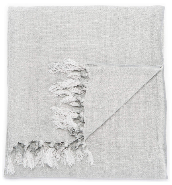 Jaipur Living Jaipur Living Lisabet Linen Throw Blanket with Knotted Fringe for Farmhouse Decor Gray THR100188
