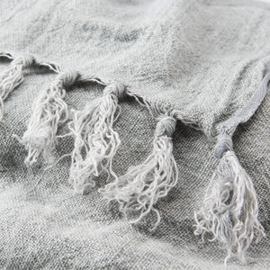 Jaipur Living Jaipur Living Lisabet Linen Throw Blanket with Knotted Fringe for Farmhouse Decor Gray THR100188