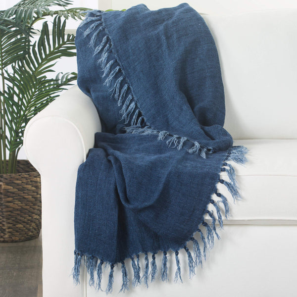 Jaipur Living Jaipur Living Linen Woven Throw Blanket with Tassel Fringe for Coastal Boho Decor THR100338