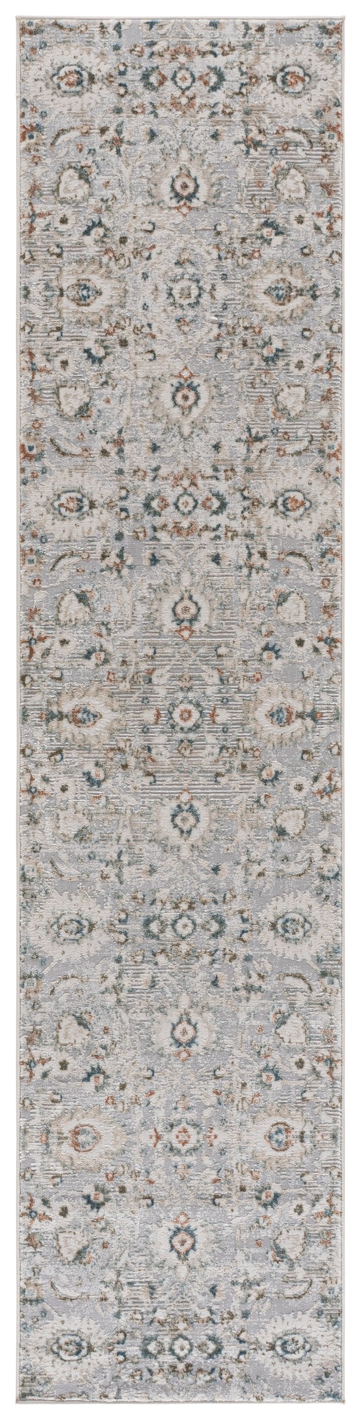 Safavieh Maven Low-Profile Runner Rug In Grey Blue Ivory — Traditional Motifs, Durable Power-Loomed Turkish Weave, Stain-Resistant Elegance 2'-2" x 9'-0" MAV770F-29