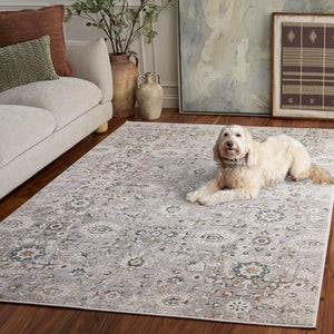 Safavieh Maven Vintage-Inspired Round Area Rug In Grey & Blue Ivory — Durable Power-Loomed Low Pile, Stain-Resistant Elegance 6'-7" x 6'-7" MAV770F-7R