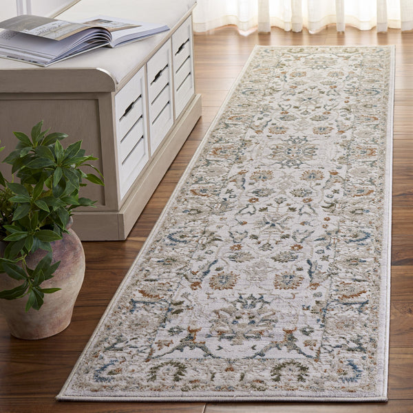 Safavieh Maven Timeless Ivory And Light Blue Runner 2 Ft 2-Inches X 9 Ft — Low Profile, Power-Loomed In Turkey For Durable, Stain-Resistant Elegance 2'-2" x 9'-0" MAV772A-29