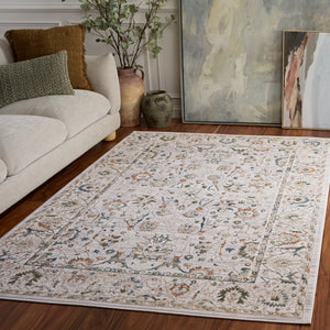 Safavieh Maven Ivory And Light Blue Traditional Area Rug, Low-Profile 3/8" Pile, Durable Stain-Resistant Design 4'-0" x 6'-0" MAV772A-4