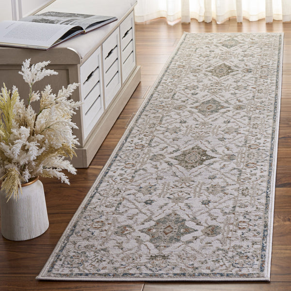 Safavieh Maven Ivory Area Rug With Blue & Rust Accents — Power-Loomed Turkish Design, Durable Soft Pile 4'-0" x 6'-0" MAV774A-4