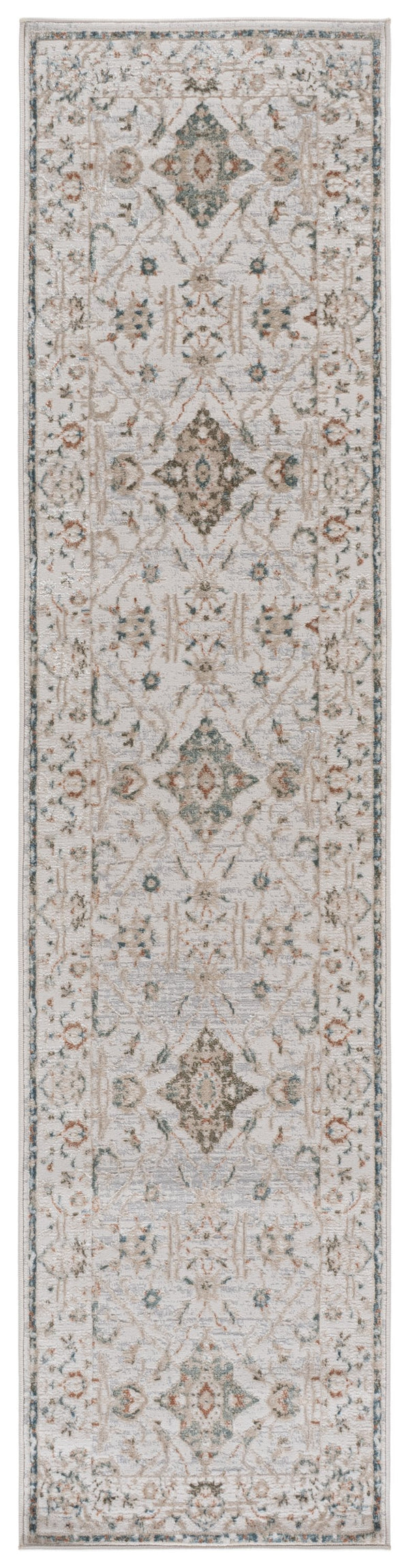 Safavieh Maven Timeless Ivory And Blue-Rust Area Rug — Turkish Power-Loomed Durability, Low-Profile 3/8" 6'-7" x 6'-7" MAV774A-7SQ