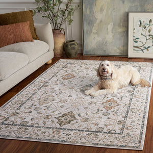 Safavieh Maven Traditional Ivory And Blue-Rust Area Rug — Power-Loomed Turkey, Low-Profile, Stain-Resistant 5'-3" x 7'-6" MAV774A-5