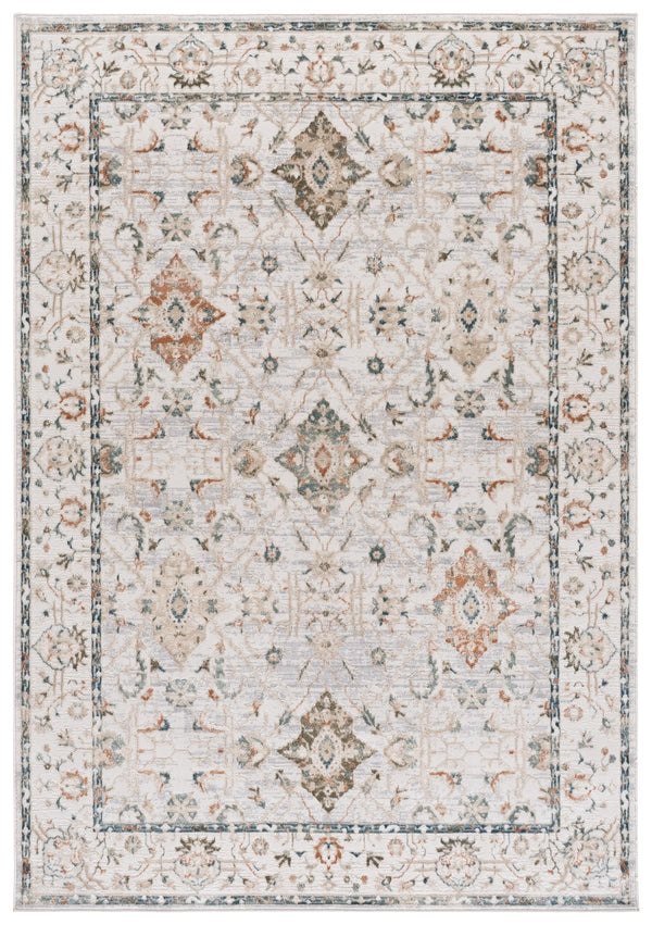 Safavieh Maven Round Ivory Area Rug With Blue & Rust Accents — Power-Loomed Turkish Durability, Low Pile 6'-7" x 6'-7" MAV774A-7R
