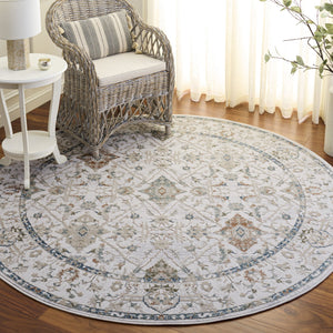 Safavieh Maven Ivory Area Rug With Blue & Rust Accents — Power-Loomed Turkish Design, Durable Soft Pile 4'-0" x 6'-0" MAV774A-4