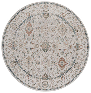 Safavieh Maven Timeless Ivory And Blue-Rust Area Rug — Turkish Power-Loomed Durability, Low-Profile 3/8" 6'-7" x 6'-7" MAV774A-7SQ