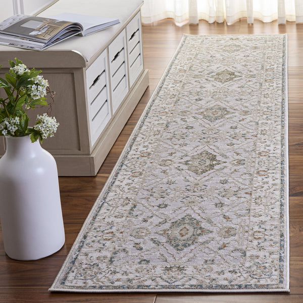 Safavieh Maven Elegant Machine-Made Area Rug In Grey And Ivory-Blue — Low-Profile, Durable Traditional Charm 4'-0" x 6'-0" MAV774F-4