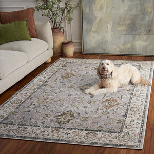 Safavieh Maven Elegant Machine-Made Area Rug In Grey And Ivory-Blue — Low-Profile, Durable Traditional Charm 4'-0" x 6'-0" MAV774F-4