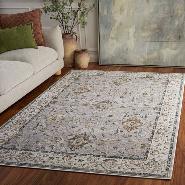 Safavieh Maven Elegant Machine-Made Area Rug In Grey And Ivory-Blue — Low-Profile, Durable Traditional Charm 4'-0" x 6'-0" MAV774F-4