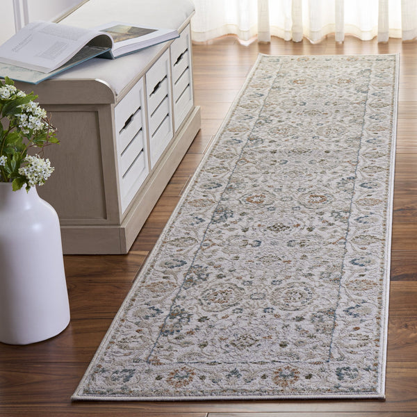 Safavieh Maven Elegant Ivory & Grey-Blue Area Rug — Low-Profile Power-Loomed Durability, Stain-Resistant Comfort 4'-0" x 6'-0" MAV776A-4