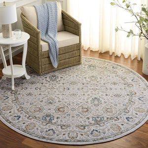 Safavieh Maven Traditional Ivory And Grey-Blue Area Rug — Low-Profile, Durable Power-Loomed Turkish Design 5'-3" x 7'-6" MAV776A-5