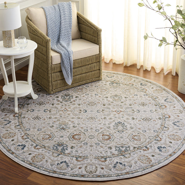 Safavieh Maven Elegant Ivory & Grey-Blue Area Rug — Low-Profile Power-Loomed Durability, Stain-Resistant Comfort 4'-0" x 6'-0" MAV776A-4