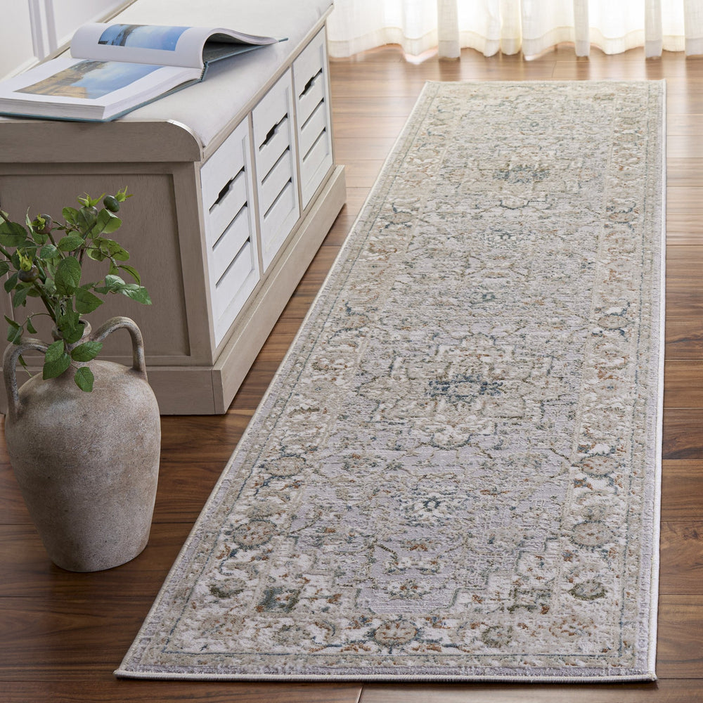 Safavieh Maven Timeless Ivory & Grey-Blue Runner Rug — Low-Profile 3/8" Pile, Power-Loomed Turkish Durability 2'-2" x 9'-0" MAV778A-29