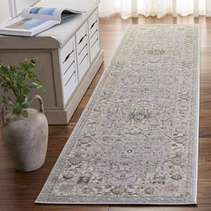 Safavieh Maven Ivory And Grey-Blue Area Rug — Low-Profile Power-Loomed Design, Durable Stain-Resistant Fibers, Turkish Craftsmanship 6'-7" x 6'-7" MAV778A-7SQ