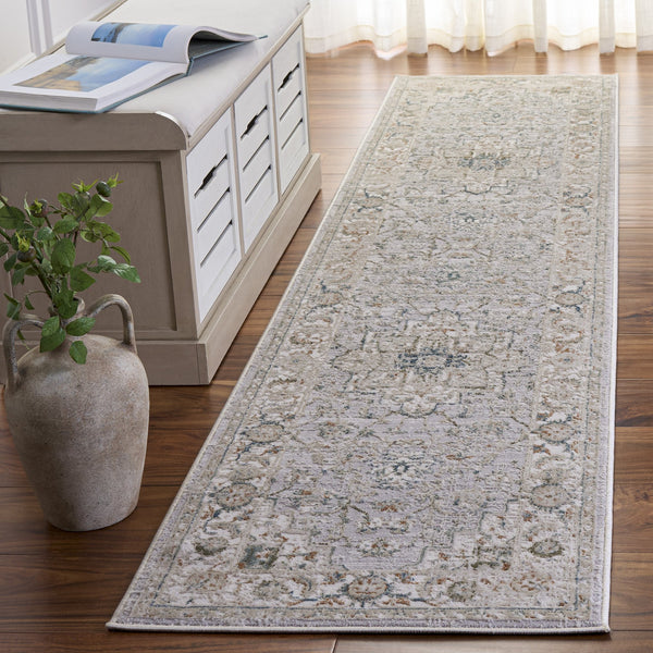 Safavieh Maven Ivory And Grey-Blue Area Rug — Low-Profile Power-Loomed Design, Durable Stain-Resistant Fibers, Turkish Craftsmanship 6'-7" x 6'-7" MAV778A-7SQ