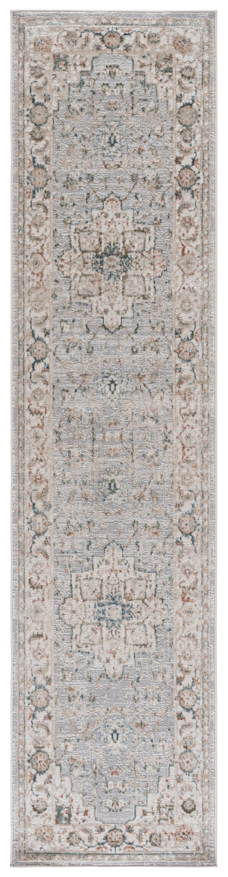 Safavieh Maven Ivory And Grey Blue Area Rug — Low-Profile Power-Loomed Turkish Design, Soft Stain-Resistant Blend 4'-0" x 6'-0" MAV778A-4