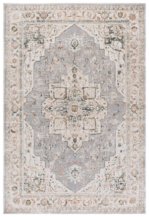 Safavieh Maven Ivory And Grey Blue Area Rug — Low-Profile Power-Loomed Turkish Design, Soft Stain-Resistant Blend 4'-0" x 6'-0" MAV778A-4