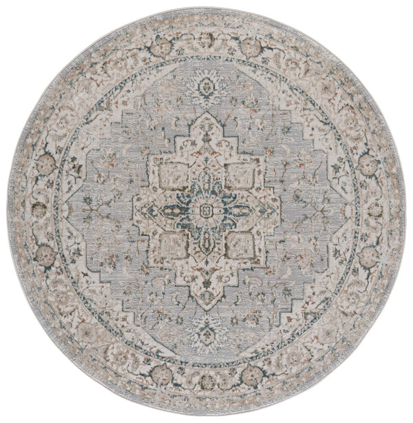 Safavieh Maven Ivory And Grey Blue Area Rug — Low-Profile Power-Loomed Turkish Design, Soft Stain-Resistant Blend 4'-0" x 6'-0" MAV778A-4