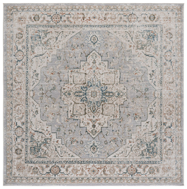 Safavieh Maven Ivory And Grey Blue Area Rug — Low-Profile Power-Loomed Turkish Design, Soft Stain-Resistant Blend 4'-0" x 6'-0" MAV778A-4