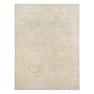AMER Rugs Maya Hand-knotted Wool Viscose Area Rug Distressed Silver Bordered Accent MAY10203