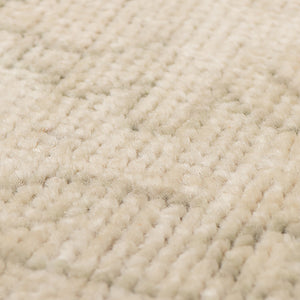 Maya Hand-knotted Wool Viscose Area Rug Distressed Silver Bordered Accent