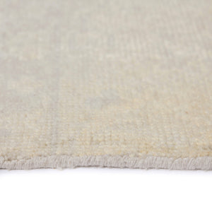 Maya Hand-knotted Wool Viscose Area Rug Distressed Silver Bordered Accent