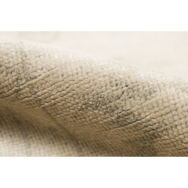 Maya Hand-knotted Wool Viscose Area Rug Distressed Silver Bordered Accent