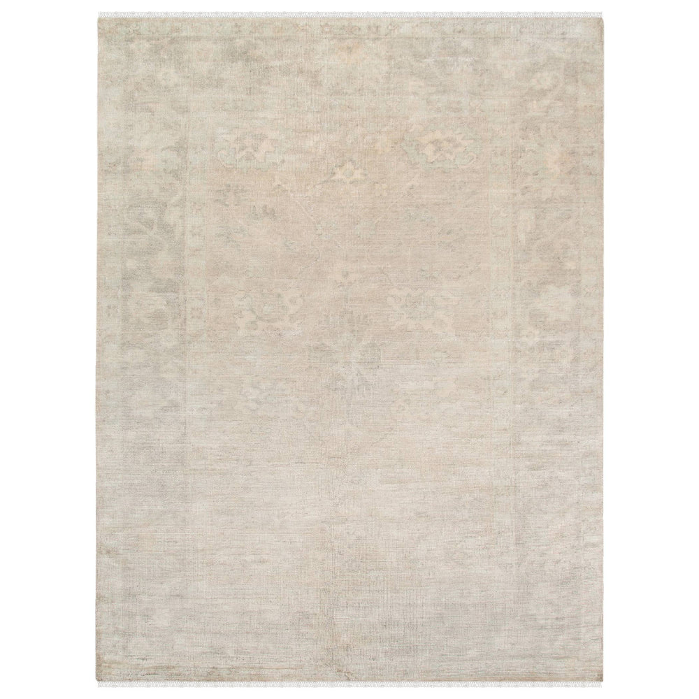 AMER Rugs Maya Hand-knotted New Zealand Wool Viscose Ivory Rug with Silver Washed Patina MAY40203