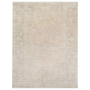 AMER Rugs Maya Hand-knotted New Zealand Wool Viscose Ivory Rug with Silver Washed Patina MAY40203