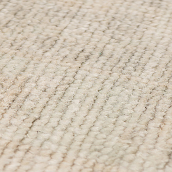 Maya Hand-knotted New Zealand Wool Viscose Ivory Rug with Silver Washed Patina