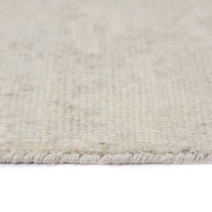Maya Hand-knotted New Zealand Wool Viscose Ivory Rug with Silver Washed Patina