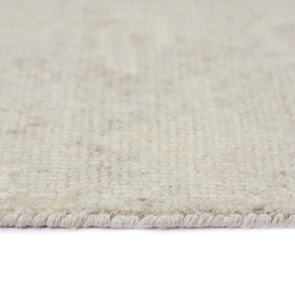 Maya Hand-knotted New Zealand Wool Viscose Ivory Rug with Silver Washed Patina
