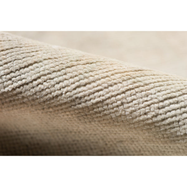 Maya Hand-knotted New Zealand Wool Viscose Ivory Rug with Silver Washed Patina