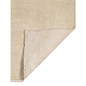 Maya Hand-knotted Wool Viscose Area Rug Vintage Distressed Border for Entryways
