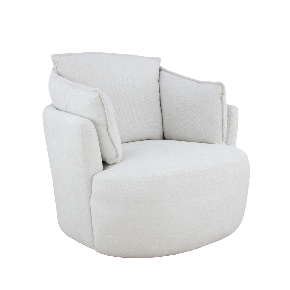 Zeugma Maya Swivel Armchair In Light Beige Velvet - 360-degree Comfort, Elegant Design, Fully Assembled   Maya Chair Beige