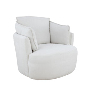 Zeugma Maya Swivel Armchair In Light Beige Velvet - 360-degree Comfort, Elegant Design, Fully Assembled   Maya Chair Beige