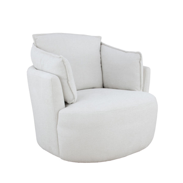 Zeugma Maya Swivel Armchair In Light Beige Velvet - 360-degree Comfort, Elegant Design, Fully Assembled   Maya Chair Beige