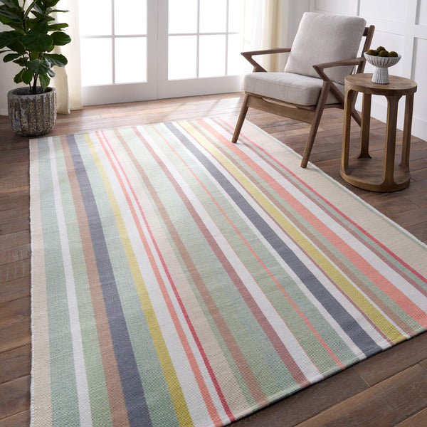 Jaipur Living Vibe by Jaipur Living Viviana Handwoven Cabana Stripe Flatweave Rug for Patio or Entryway RUG158118