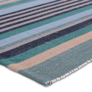 Jaipur Living Vibe by Jaipur Living Sergio Flatweave Coastal Stripe Pet Rug for Patio or Room RUG158128