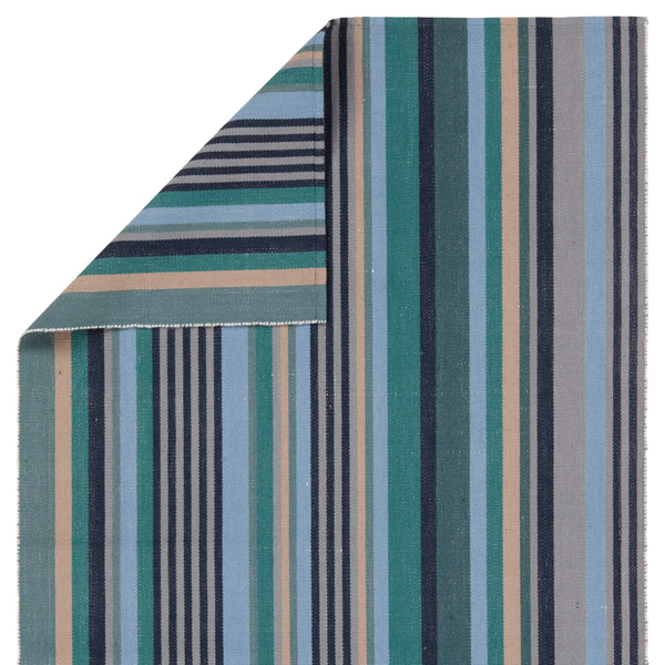 Jaipur Living Vibe by Jaipur Living Sergio Flatweave Coastal Stripe Pet Rug for Patio or Room RUG158128